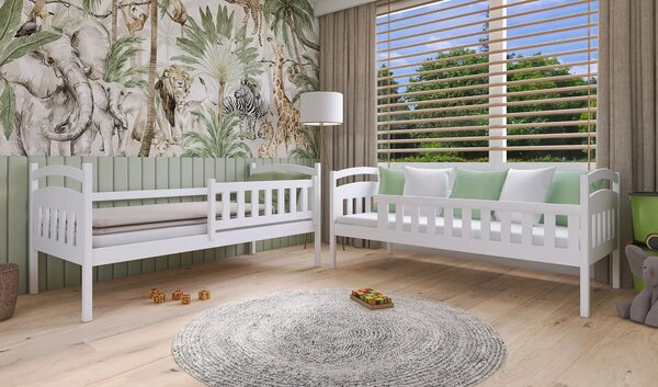 Patrová postel Denny se zábranou Velikost spací plochy: 160x80, Barva: přírodní, Šuplík: NE