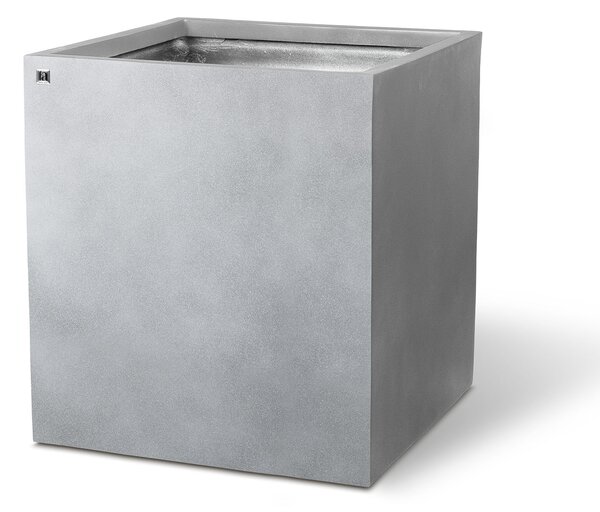 Květináč - Kostka, Division Lite CUBE, dxšxv 40/50/60 x 40/50/60 x 44/54/64 cm, betonově šedá, antracitová Barva:: šedá, Rozměry:: 50x50x54cm