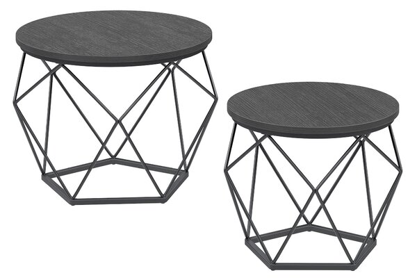 SADA KONFERENČNÍCH STOLKŮ, černá, kov, kompozitní dřevo, 50/50/40,6 cm MID.YOU - Konferenční stolky, Online Only