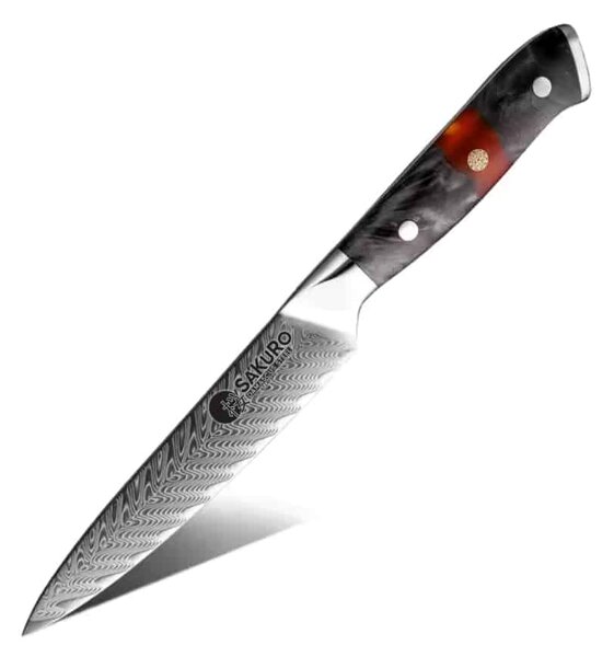 Víceučelový nůž z damaškové oceli SaKuRo Sakai 12,7 cm