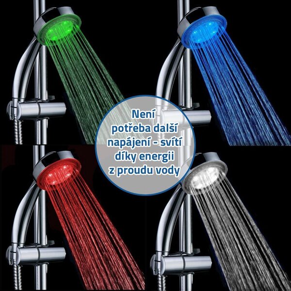 Barevná svítící LED sprcha