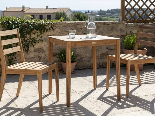 Bistro stolek CHIOGGIA 70 cm 70 cm Certifikované akáciové dřevo Světle hnědá