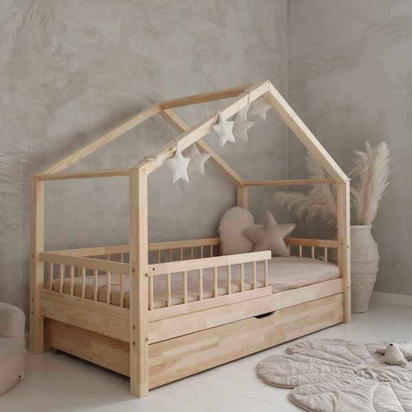 Domečková postel Housebed Bello s šuplíkem 200x90 cm Barva: přírodní, Šuplík: 1 ŠUPLÍK