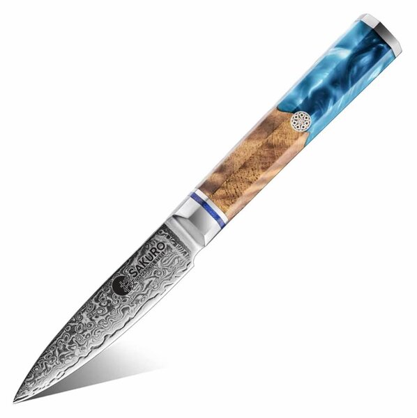 Loupací nůž z damaškové oceli SaKuRo Blue 8,9 cm
