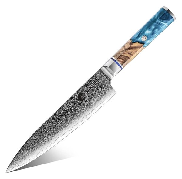 Šéfkuchařský nůž z damaškové oceli SaKuRo Blue 19,8 cm