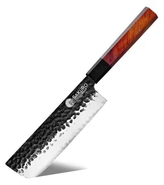 Kuchyňský nůž Nakiri z japonské oceli SaKuRo Eben 17 cm