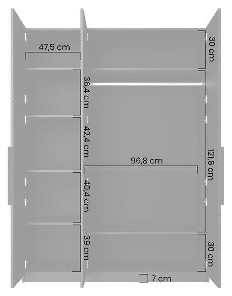 Skříň Asha 150 cm - kašmír / kašmírové kovové úchytky