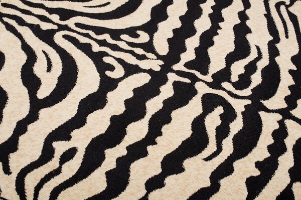 Makro Abra Kusový koberec ATLAS J315B Zebra černý bílý Rozměr: 70x130 cm