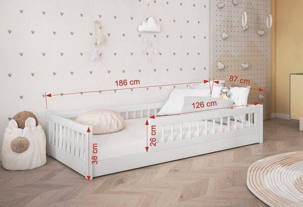 Dětská postel z masivu Dorka Barva dřeva: růžová akryl, Velikost postele: 180x80