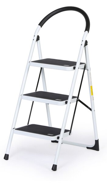 Ocelové skládací schůdky s pěnovým madlem, 700 mm, 3 stupně