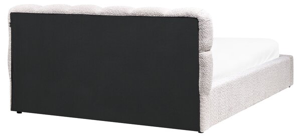 Postel s úložným prostorem Buklé BASTON 160 x 200 cm Světle béžová