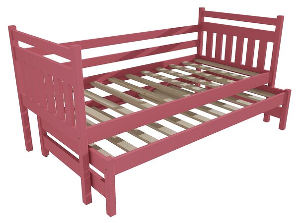 Vomaks Dětská postel s výsuvnou přistýlkou DPV 029 Rozměr: 90 x 180 cm, Povrchová úprava: netransparentní barva růžová