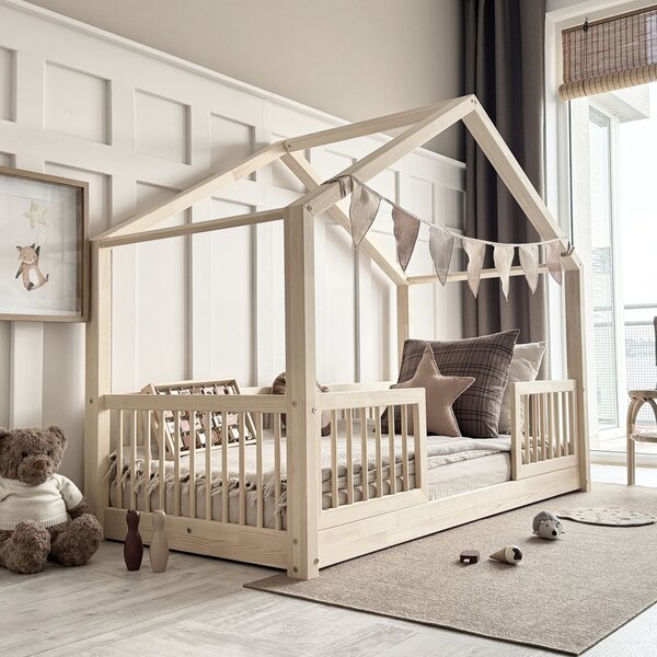 Domečková postel Housebed alto duo 190x90 cm přírodní
