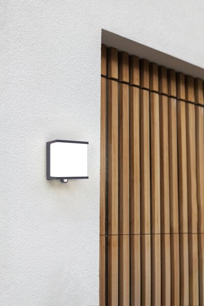 Lutec 6943701125 Doblo LED Nástěnné venkovní světlo | Teplá bílá | Černá | Šedá | 12W