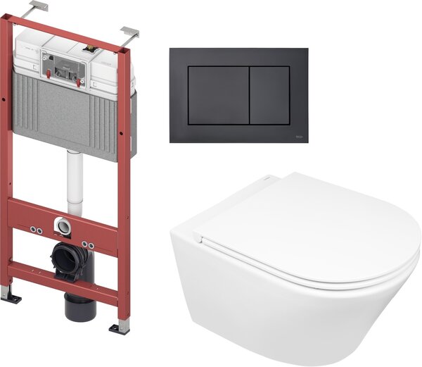 Sada podomítkový WC modul Tece Base 9400407, záchodová mísa Oltens Jog 42001000, 9240407, 45102000