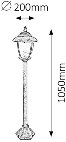 Rabalux Madrid venkovní stojací lampa 1x60 W zlatá 8480