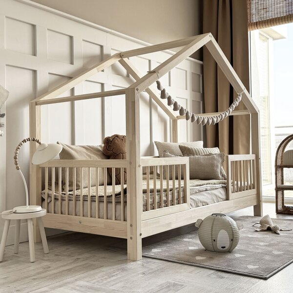 Domečková postel Housebed Alto duo Velikost spací plochy: 180x90, Barva: bílá/bezbarvý lak