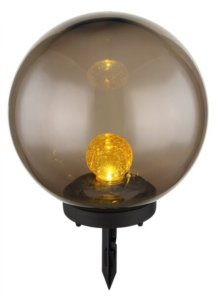 Globo Solar 33827 LED venkovní solární svítidlo 1x0,06W | 3000K | IP44 - k zapíchnutí, černá, jantar