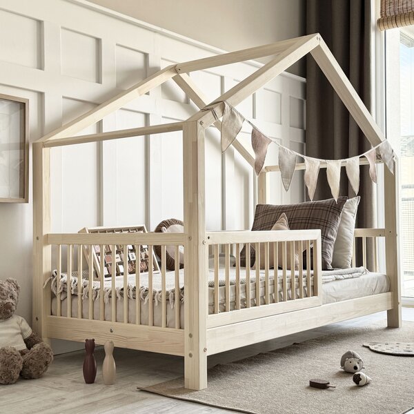 Domečková postel Housebed Alto Velikost spací plochy: 180x90, Barva: bílá/bezbarvý lak