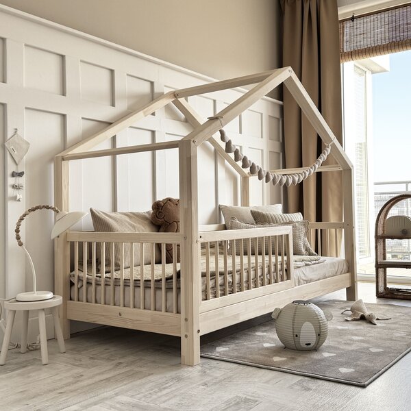 Domečková postel Housebed Alto Velikost spací plochy: 180x90, Barva: bílá/bezbarvý lak
