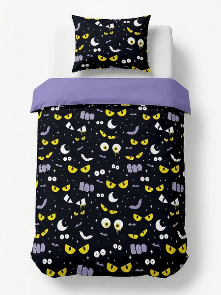 Sinsay - Sada ložního prádla s halloweenským motivem - černá