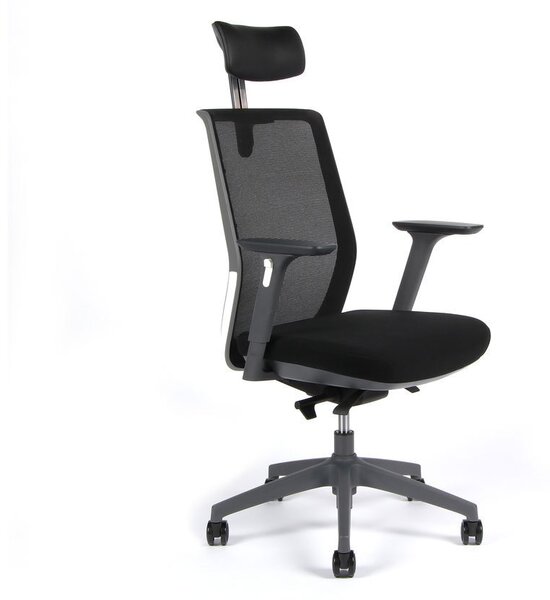 Kancelářská ergonomická židle Office Pro PORTIA — černá, s podhlavníkem