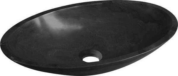 SAPHO BLOK kamenné retro umyvadlo na desku, 60x35 cm, matný černý Marquin 2401-40