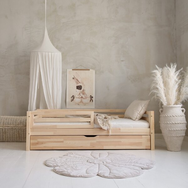 Dětská postel Basic Fello plus 200x120 cm Barva: přírodní, Úchyt šuplíku: frézovaný