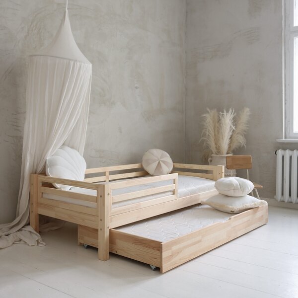 Dětská postel Basic Fello plus 200x120 cm Barva: přírodní, Úchyt šuplíku: frézovaný
