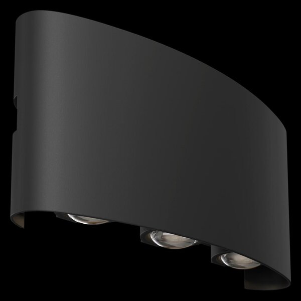 Maytoni Venkovní nástěnné LED svítidlo STRATO, 6W, š. 16,5 cm, CRI80, IP54 Barva: Černá