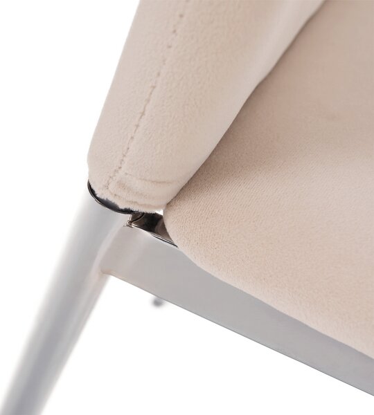 KONDELA Jídelní židle, béžová Dulux Velvet látka / chrom, OLIVA NEW