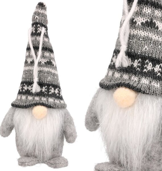 Vánoční figurka látkového skřítka s visícíma nohama 18 cm