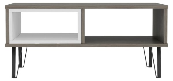 KONFERENČNÍ STOLEK, bílá, tmavý dub, kompozitní dřevo, 90/60/41,1 cm Livetastic - Konferenční stolky, Online Only