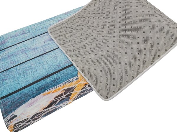 Apextextil, Protiskluzová 3D předložka Moře, 60x180, modrá, koupelna