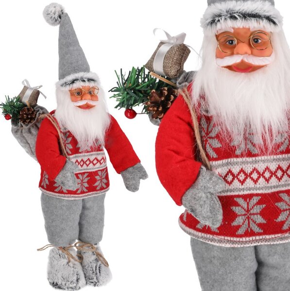 Vánoční figurka látkového Mikuláše 60 cm