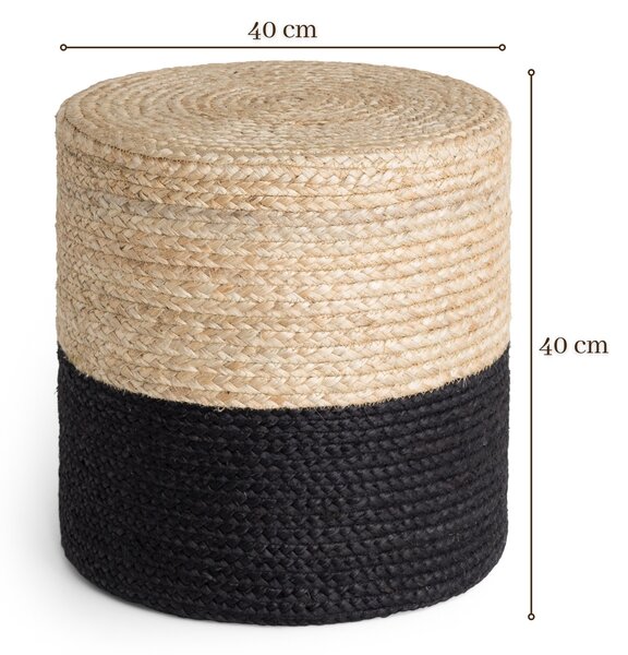 Hanse Home Sedací vak LOOMA POUF 106237 Beige/Black - 40x40 cm