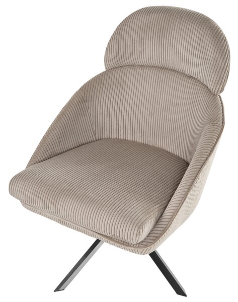 Otočné křeslo STORVORDE Manšestr Taupe