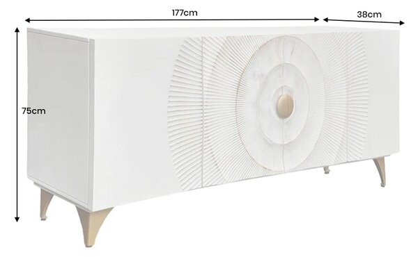 Komoda GOLDEN SUNSET 180 CM bílá masiv mango Nábytek | Úložné prostory | Komody | Nízké
