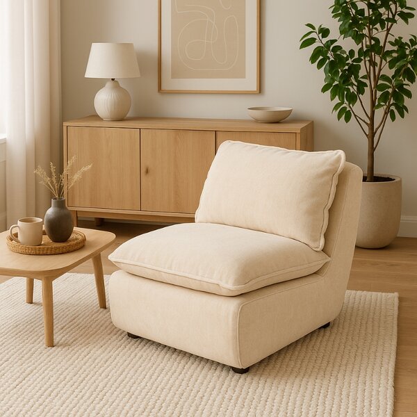Béžové čalouněné lounge křeslo DUTCHBONE RADLEY