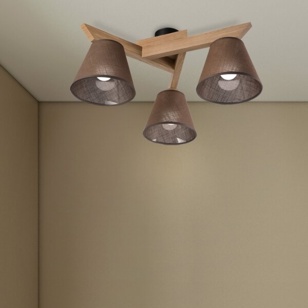 Brilagi - LED Přisazený lustr ANTHONY 3xE14/40W/230V dub/hnědá