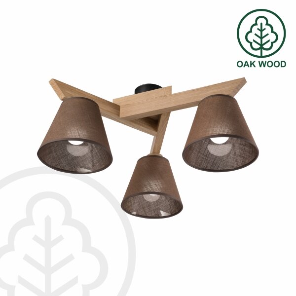 Brilagi - LED Přisazený lustr ANTHONY 3xE14/40W/230V dub/hnědá
