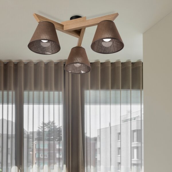Brilagi - LED Přisazený lustr ANTHONY 3xE14/40W/230V dub/hnědá