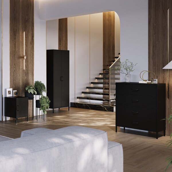 Černá šatní skříň FLAVIO Modern 800 x 1850 x 450 mm