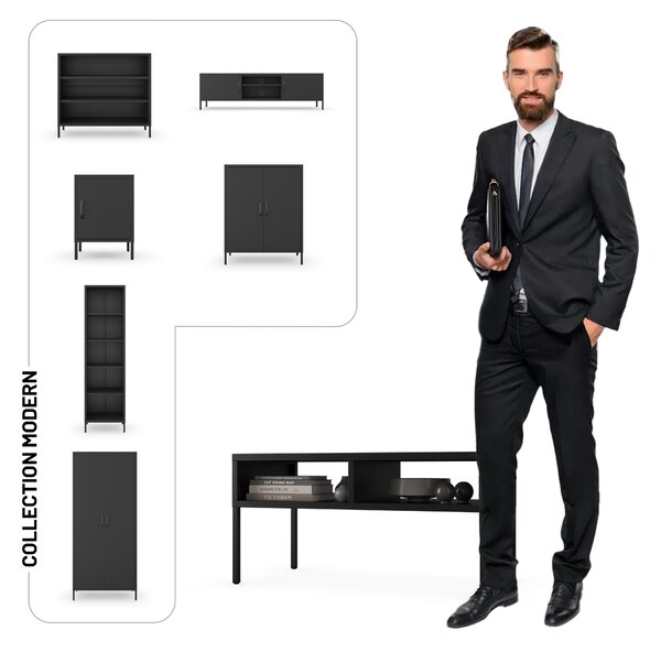 Konferenční stolek MATTEO 900 x 450 x 450 mm, černý