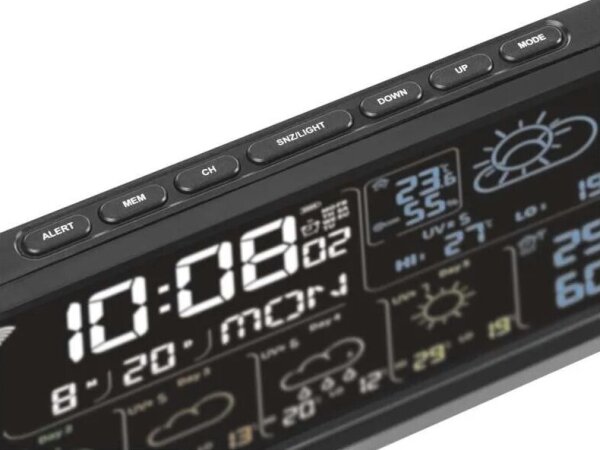 Meteostanice s LCD displejem GoSmart 230V/3xAAA Wi-Fi Tuya černá
