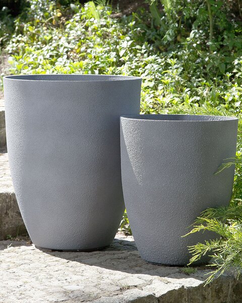Sada 2 květináčů CROTON 43 cm Šedá