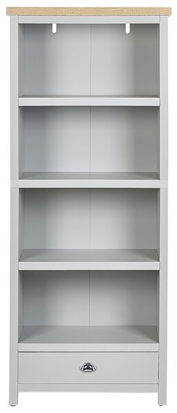 Knihovna se 4 policemi CLIO 180 cm Světle šedá