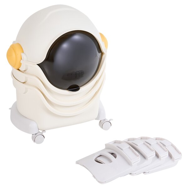 Organizér na hračky BAWLEY Astronaut 106 cm s koly Světle béžová
