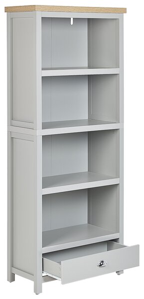 Knihovna se 4 policemi CLIO 180 cm Světle šedá
