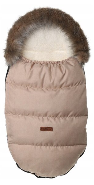 Dětský fusak do kočárku BABYMAM Premium - Cappuccino/beránek ecru